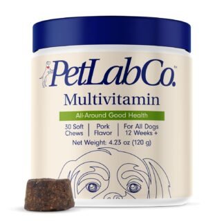 PetLab Co. 22 in 1 Dog Multivitamin - Support Dog's Immune Response, Skin, Coat, Joints & Overall Health - Vitamins A, E, D, B12, Minerals, Antioxidants - Chewable Pork Flavor -...