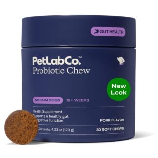 PetLab Co. Probiotics for Dogs - Support Gut Health, Occasional Diarrhea, Digestive Health, Paw Licking & Seasonal Allergies, Pork Flavor, 30 Soft Chews, Formulated for Medium...