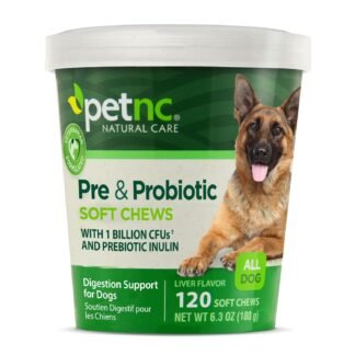 PetNC Natural Care Liver Flavor,Cheese Pre & Probiotic Soft Chews for Dog 120 ct (Pack of 1) (Packaging May Vary)