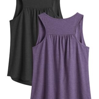 PINSPARK Women's Sleeveless Workout Tops Racerback Athletic Running Yoga Tank Tops Lightweight Gym Clothes,1 Pack S-3XL