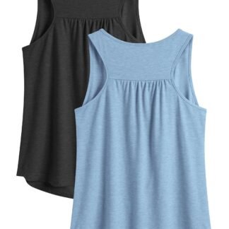 PINSPARK Women's Sleeveless Workout Tops Racerback Athletic Running Yoga Tank Tops Lightweight Gym Clothes,1 Pack S-3XL