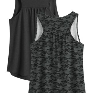 PINSPARK Women's Sleeveless Workout Tops Racerback Athletic Running Yoga Tank Tops Lightweight Gym Clothes,1 Pack S-3XL