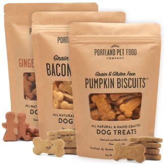 Portland Pet Food Company Natural Dog Treats Variety Pumpkin Gingerbread & Bacon Dog Biscuits - Grain-Free, Human-Grade Healthy Training & Snacks - Puppy, Small, Large Breed -...