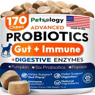 Probiotics for Dogs - 170 Dog Probiotics Chews - Digestive Enzymes & Prebiotics - Support Gut Health, Diarrhea, Gas & Constipation Relief - Itchy Skin, Allergies, Yeast Balance...