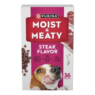 Purina Moist and Meaty Steak Flavor Soft Dog Food Pouches - 36 ct. Pouch