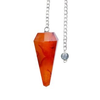 PYOR Carnelian Reiki Stone Pendulum Good Luck Charms Gems Prosperity Stones Wealth Crystals Pointed Quartz Pendant Gemstone Unique Necklace Chakra Energy Pendants with Chain...