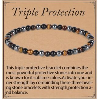 QOGIR Handmade Healing Bracelet, Natural Gem Stone Crystal Elastic Bracelet