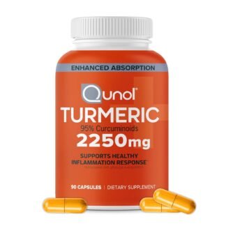 Qunol Turmeric Curcumin with Black Pepper, 2250mg Turmeric Extract with 95% Curcuminoids, Extra Strength Turmeric Supplement, Enhanced Absorption, Joint Support Supplement, 90...