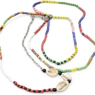 Santeria Beaded Necklaces Set –Handmade Traditional Orisha Elekes Colors Protection Jewelry for Spiritual Rituals and Devotion