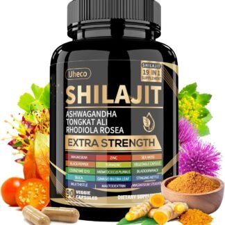 Shilajit Supplement with Sea Moss, Ashwagandha, Tongkat Ali - Shilajit Pure Himalayan Organic Fulvic Acid Capsules - 90 Count