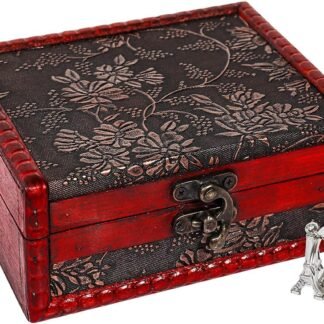 SICOHOME Tarot Card Box - 5.46" x 2.5" x 4.5" Wooden Treasure Box, Vintage Tarot Card Holder and Case, Decorative Storage Bin, Home Decor