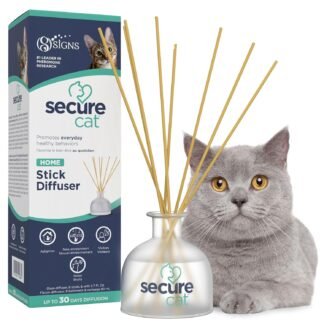 SIGNS SecureCat Calming Diffuser for Supporting Calm and Well-Being to Help Relieve Any Feeling of Anxiety or Stress, Cat Pheromone Passive Stick Diffuser Home Starter Kit