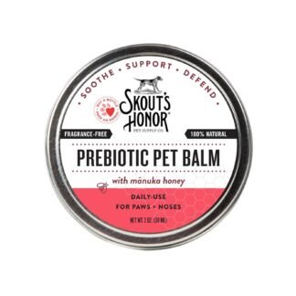 SKOUT'S HONOR Prebiotic Pet Balm - 100% Natural and Made w/Manuka Honey to Promote Healing of Your pet's paw Pads and Nose, Soothes Dry, Itchy Paws and Noses - Safe for Cats and...