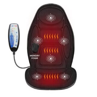 Snailax Back Massager with Heat, Memory Foam Chair Massage Pad, 5 Massage Modes & 2 Heat Settings, Seat Massager for Office Chair,Home Use