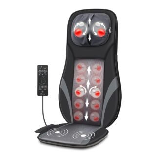 Snailax Shiatsu Back Massager with Heat -Deep Kneading Massage Chair Pad with Adjustable Intensity, Shiatsu Chair Massager to Relax Full Body Muscle