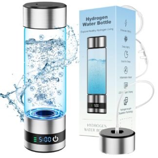 snawowo Glass Hydrogen Water Bottle Generator 16oz/460ml- 2500+PPB Concentration SPE/PEM Technology - Enhanced Vitality Improving Health |Food-grade |LED Display |Type-C...