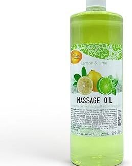 SPA REDI - Massage Oil, Lemon and Lime, 32 Oz - Professional Full Body Massage Therapy, Manicure, Pedicure - Relax Sore Muscles and Repair Dry Skin, Enhanced with High...