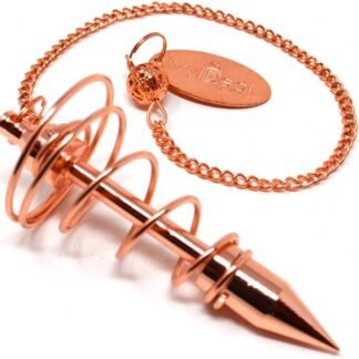 Spiral Coil Copper Dowsing Pendulum with Spiritual Energy Conductive Chain for Body Healing, Reiki Balancing Chakras, Aura Cleansing, Water Divining, Ghost Hunting, Meditation Chi