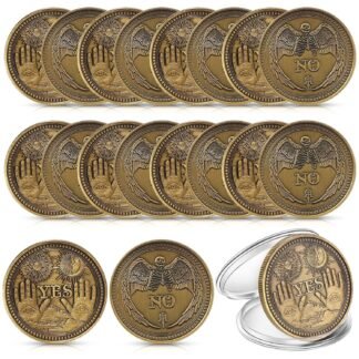 Sureio 20 Pcs Yes No Challenge Coin Decision Maker Lucky Coin Kindness Coins Collector's Medallion Souvenir Divination Flip Metal Coins Holiday Office Gift Party Game Supplies...