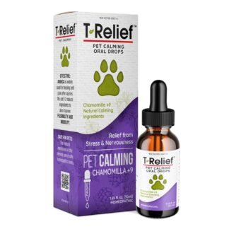 T-Relief Pet Calming Drops Natural Comfort Remedy & Nervousness Relief with Chamomile + 9 Homeopathic Stress Relieving Active Ingredients - Relaxing Herbal Blend for Dog & Cat -...