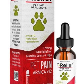 T-Relief Pet Pain Relief Drops Arnica +12 Powerful Natural Medicines Help Reduce Muscle Joint & Hip Pain Soreness Stiffness Injuries in Dogs & Cats - Fast-Acting Soother - 1.69 oz
