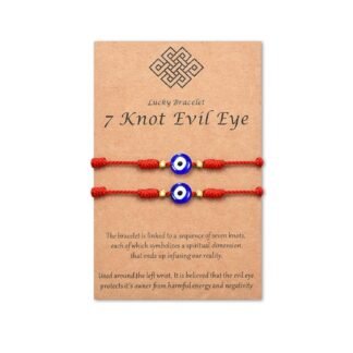 Tarsus (Ver.3) Evil Eye 7 Knot Lucky Bracelets Adjustable Red String Amulet for Women Men