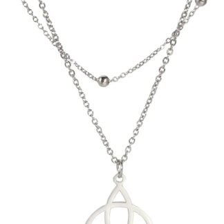 TEAMER Stainless Steel Witch Celtic Knot Witchcraft Necklace for Women Geometric Pendant Vintage Jewelry