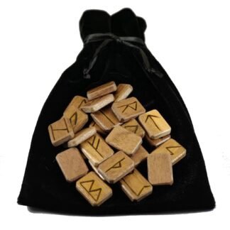 THE HEALER'S WAY Wooden Runes Set Walnut with Carved Elder Furthark Alphabet Viking Runes for Divination and Healing… (Walnut)