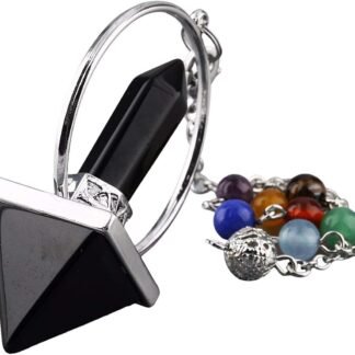 TUMBEELLUWA Healing Crystal Quartz 7 Chakra Pendulum Dowsing Gemstone Divination Reiki Stone