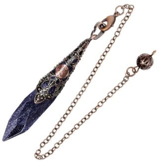 TUMBEELLUWA Healing Facet Crystal Stone Pendulum for Dowsing Divination Vintage Reiki Quartz Stone Point Pendant Necklace for Men and Women