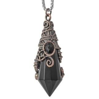 TUMBEELLUWA Hexagonal Faceted Pendant Necklace Healing Crystal Points Wrapped Pendulum Chakra Energy Stone Jewelry for Unisex