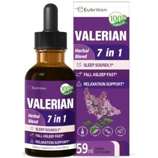 Valerian Root Sleep Support Drops, Passion Flower, Chamomile, Lavender, Soursop Leaves, & Hibiscus Herb Extract Supplement Tincture for Sleep Soundly & Deeply. Perfect with...