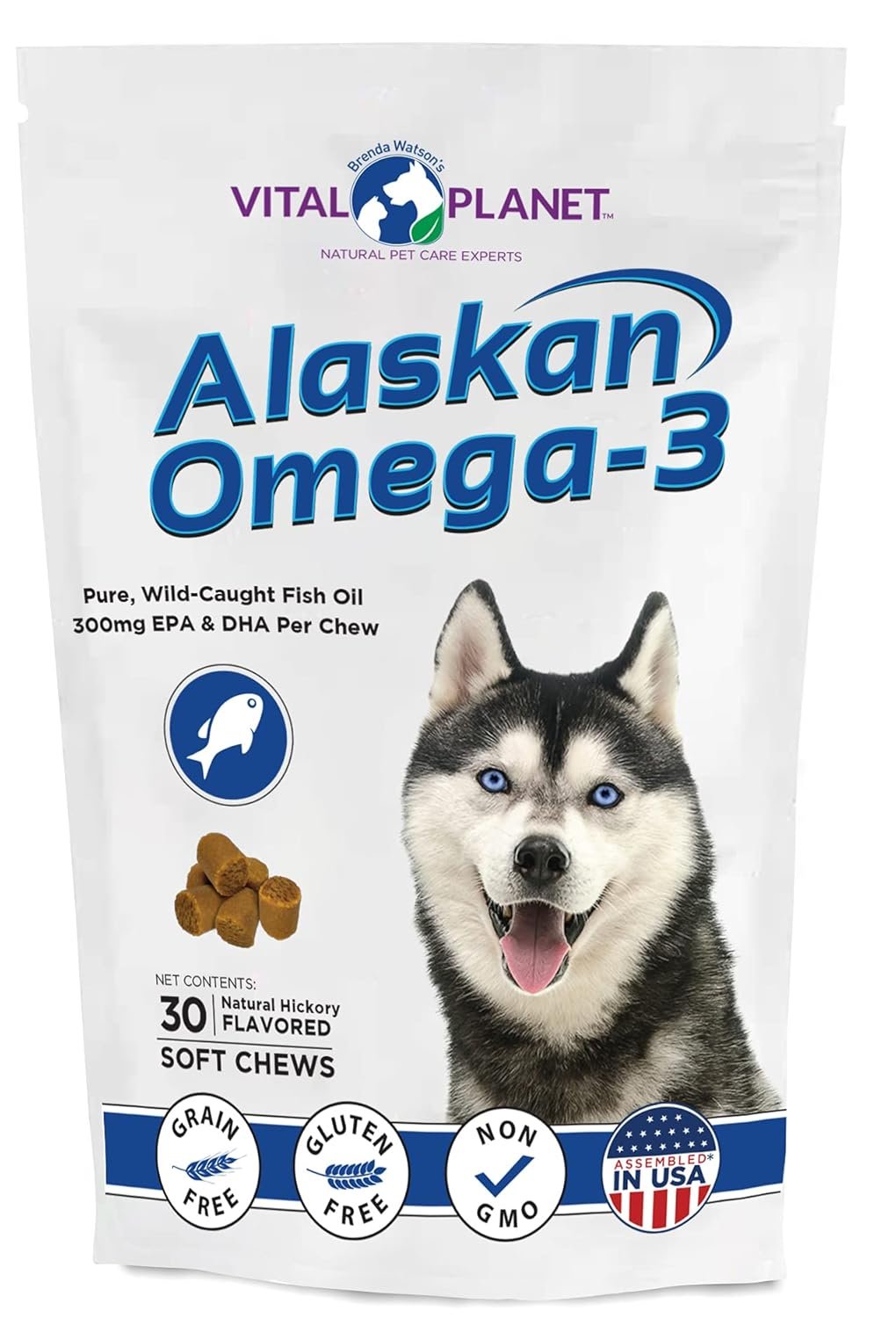 Vital Planet - Alaskan Omega-3 Soft Chews for Dogs Wild Alaskan Fish Oil 30 Hickory Flavored Soft Chews - lunas-mystic-emporium.com Vital Planet - Alaskan Omega-3 Soft Chews for Dogs, Wild Alaskan Fish Oil – 30 Hickory Flavored Soft Chews