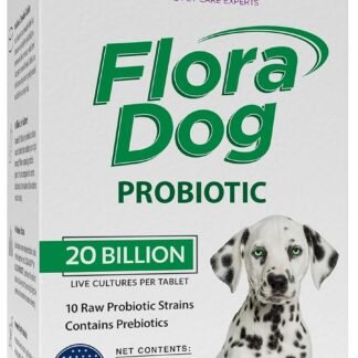 Vital Planet - Flora Dog Probiotic Chewable Tablets Supplement with 20 Billion Cultures and 10 Strains, High Potency Immune and Digestive Support Probiotics for Dogs, 30 Beef...