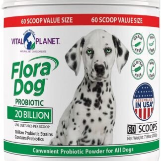 Vital Planet - Flora Dog Probiotic Powder Supplement with 20 Billion Cultures and 10 Strains, High Potency Immune and Digestive Support Probiotics for Dogs, 7.84 oz., 222 Grams,...