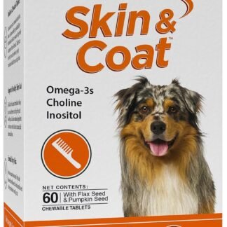 Vital Planet - Skin and Coat Supplement for Dogs with Choline, Inositol, Pumpkin, Flax and Omega-3 Oils to Support a Soft Shiny Healthy Coat and for Seasonal Allergies - 60...
