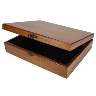 WE Games Old World Wooden Box with Brass Latch – Vintage-Style Wooden Keepsake Box for Jewelry & Trinket Storage, Walnut Finish