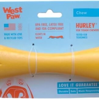 WEST PAW Hurley Dog Bone Chew Toy for Tough Chewers- Safe and Durable Fetch and Chew Toy for Dogs- Dishwasher Safe, Lightweight, Floatable, Made in USA - for Small Dogs -...
