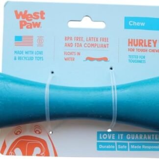 WEST PAW Hurley Dog Bone Chew Toy for Tough Chewers- Safe and Durable Fetch and Chew Toy for Dogs- Dishwasher Safe, Lightweight, Floatable, Made in USA - for Small Dogs - River...