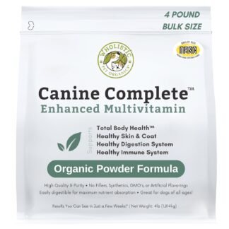 Wholistic Pet Organics Canine Complete - Dog Multivitamin Powder - 4 Lb - Daily Dog Vitamins and Supplements for Homemade Food - Immune System, Skin, Coat & Overall Health -...