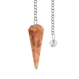 Wish Well Sunstone Pendulum Crystals and Healing Stones Divination Tools - Dowsing Pendulum with Crystal Ball on Chain for Meditation, Reiki, Chakra, Energy Healing, and...