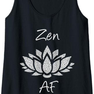 Womens Zen AF Shirt,Funny Meditation Yoga Saying Lotus Flower Life Tank Top