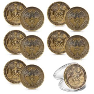 Yinkin 10 Pack Yes No Challenge Coin Decision Maker Flip Coin for Holiday School Office Gift, Party Game Supplies(Gold)