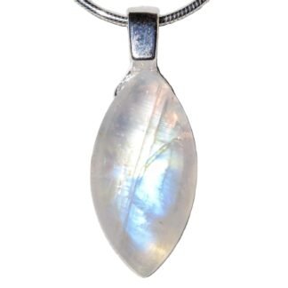 Zenergy Gems Charged Sterling Silver Natural Gemstone Crystal Solitaire Pendant + 20" Stainless Steel Chain + Selenite Heart Charging Crystal [Included]