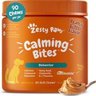 Zesty Paws Calming Chews for Dogs Composure & Relaxation for Everyday Stress & Separation Peanut Butter 90 Count