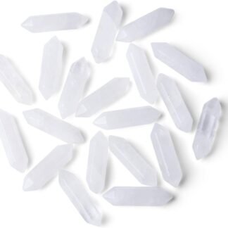 ZHIYUXI 20 Pcs Clear Quartz Crystals Healing Crystals Wand Gemstone Tumbled Polished Energy Reiki Healing Stone Wholesale Crystal Wand Meditation DIY Decor Gifts