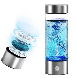 14 oz Portable Hydrogen Water Bottle Generator with PEM-SPE Technology, USB Rechargeable Hydrogen Water Ionizer Cup, Produces up to 3000 ppb Hydrogen in 3 Minutes for Home, Gym,...