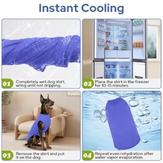 2 Pack Dog Shirts, Quick Dry Breathable Dog Clothes Pet Sleeveless Vest, Summer Stretchy Tank Top T-Shirts for Large Dogs, Deep Blue+Dark Green (S)