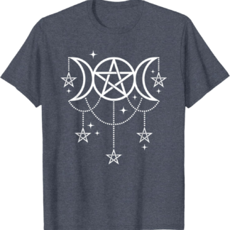 3 Moon Goddess Pentacle Pagan Wiccan Icon T-Shirt