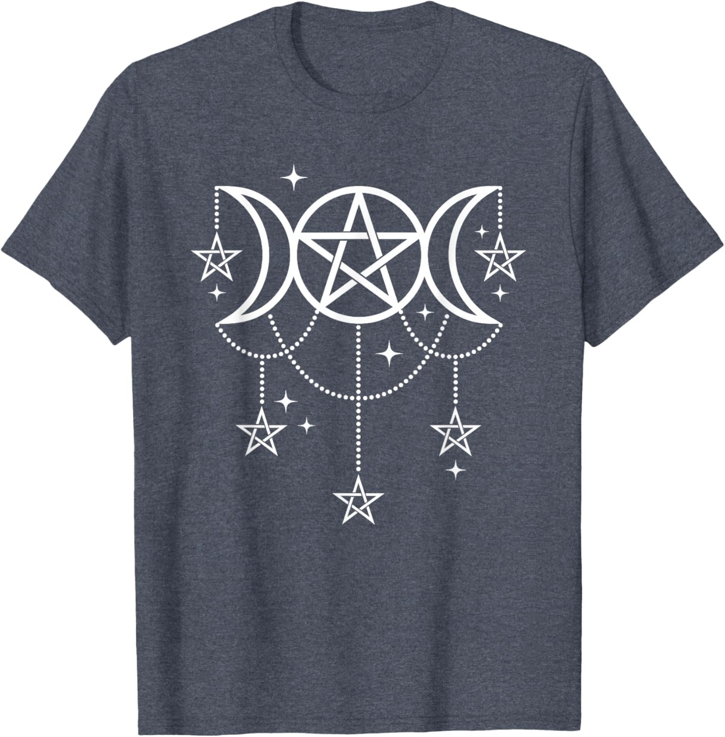 3 Moon Goddess Pentacle Pagan Wiccan Icon T-Shirt - lunas-mystic-emporium.com 3 Moon Goddess Pentacle Pagan Wiccan Icon T-Shirt